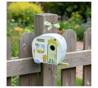 Hanging Bird House, Caravan Style Small Wild Birds box, Robin Bird Houses for Garden, Bird Nesting Box With Hanging Hooks for Tree, Fence Garden Decoration