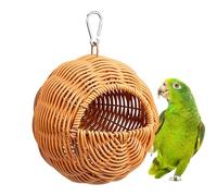 Hanging Bird House, Outdoor Parrot Shelter Nest Box, Ventilated Design with Easy Clean, Sturdy Wooden Bird Nesting Habitat, Garden Shelter with Classic Style, Birds House for Trees Balcony