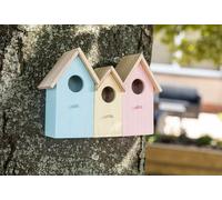 Garden Mile® Novelty 3 In 1 Wooden Wild Garden Bird Houses Nesting Box Predator Proof Small Birds Sparrows, Tits Robin Nester Garden Ornament