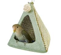 Hanging Bird Nest, Breathable Woven Fabric Hammock | 18 cm Square Summer Cool Bed This 500 G Heavy Ventilated Parakeet Swing Provides a Rest Hideout for Parrot Cage