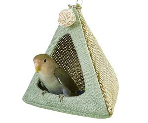 Hanging Bird Nest, Breathable Woven Fabric Hammock | 18cm Square Summer Cooling Bed, This 500G Ventilated Parakeet Swing Offers A Rest For Cag Habitats