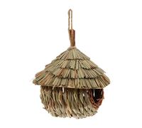 Hanging Bird Nest House for Parrots Handwoven Straw Bird Shelter Decorative Bird House Feeder Outdoor Bird Nesting Box