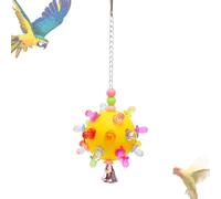 Hanging Bird Toy - Planet Shape Food Finder Ball Musical Ringer Game Shredding Toy Destroyer | Vibrating Cage Attachment Anti-Boredom for Parrot