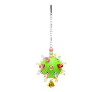 Hanging Bird Toy - Planet Shaped Foraging Ball, Musical Bell Ringer, Destructive Play Shredding Toy | Vibrant Cage Attachment, Boredom Buster For African Grey Parrots Parakeet Activity Fun