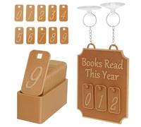 Hanging Bookshelf Counter Bookish Decor,Personalized Wood Hanging Bookshelf Sign Book Nook Decor,Book Lover Sign Read This Year Counter,Gifts for Library Study Women Home Wall Decors(brown)