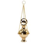 Hanging Brass Incense Burner With Three Phase Moon Symbol, Handmade India
