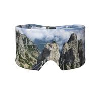 Hanging Bridge in Steep Rocks Print Sleep Eye and Ear Muffs Mask - Soft & Breathable, Ideal for Travel, Meditation, and Nighttime Use