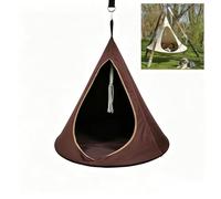 Hanging Butterfly Chair with Mosquito Net, Waterproof Portable Hammock Swing, 220lb Weight Capacity, Easy Setup for Outdoor Travel Beach Garden Relaxation Brown