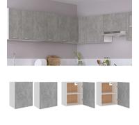 Hanging Cabinet Concrete Grey Engineered Wood 50x31x60cm Wall Storage Unit 2pcs