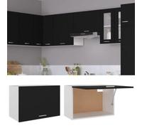 vidaXL Kitchen Cabinet Black Engineered Wood Home Kitchen Storage Organiser