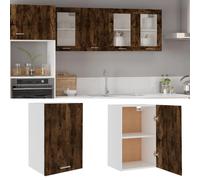 (smoked oak, hanging cabinet 40 cm) vidaXL Kitchen Cabinet Home Storage Shelf Organiser Cupboard Engineered Wood