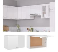 vidaXL Home Cabinet High Gloss White Engineered Wood Home Storage Organiser