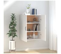 Hanging Cabinet White Engineered Wood 69.5x34x90 cm Wall-Mounted Storage Sleek.