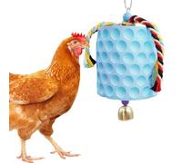 Hanging Calcium Beak Grinding Stone with Bell for Chickens, Ducks, Geese and Turkeys - Poultry Coop Enrichment Accessory for Beak Conditioning