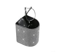Hanging Car Door Cup Holder PU Leather Storage Bin | Hanging design, saves console space, fits most car doors, pearl white finish, for versatile storage(Black)