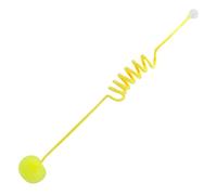 Hanging Cat Fishing Rod 2025 Interactive Cat Fishing Toy, Retractable Cat Feather Toy, Upgrade for Self-Playing Hanging, Stretchy Cat Feather with Bell, (Yellow, One Size)