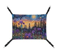 Hanging Cat Hammock Bed - Adjustable Cosmic Irises at Twilight Swing for Dog Ferret Rabbits Small Animals Pet for Cat Accessories with Hooks