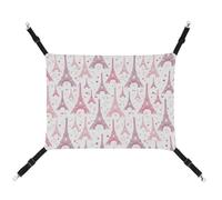 Hanging Cat Hammock Bed - Adjustable Pink Eiffel Towers Swing for Dog Ferret Rabbits Small Animals Pet for Cat Accessories with Hooks