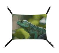 Hanging Cat Hammock Cat Breathable Hammock Resting Sleepy Pad Cats Adjustable Green Lizard Printed Cat Bed Pet Hammock