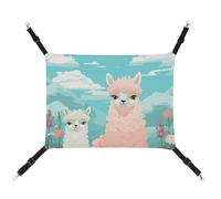 Hanging Cat Hammock Cat Breathable Hammock Resting Sleepy Pad Cats Adjustable Lovely Alpaca Printed Cat Bed Pet Hammock
