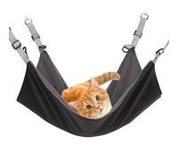 Hanging Cat Hammock, Pet Hammock for Cage, Adjustable Cat Bed Two Sides Comfortable/Waterproof Resting Sleepy Pad for Cats Small Dogs Rabbits or Other Small Animals (Black) (Black, 22 x 16.5)