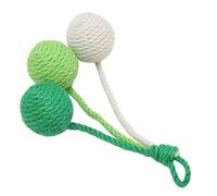 Hanging Cat Toy, Sisal Balls for Cats to Scratch, Pat, Bite or Toys Balls Rope Interactive Chew for Indoors Kittens (Green, Cyan, White)