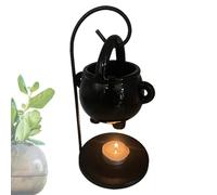 Hanging Cauldron Oil Burner | Fragrance Wax Melts Burner | Tea Light Holder | Spooky Halloween Black Warmer Pot | Oils And Fragrance Scented Melter | Aromatherapy Ornament For Home Décor