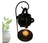 Hanging Cauldron Wax Burner | Witch Cauldron to Warm Melt Wax - Black Oil Incense Aroma Diffuser Home Decor, Spirit Meditation Decorations