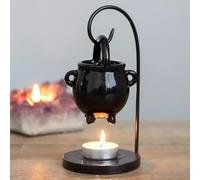 Hanging Cauldron Wax Melt Burners, Halloween Ornaments Cauldron Wax Burner, Gothic Home Decoration Cauldron Oil Burner With Handle For Halloween Party