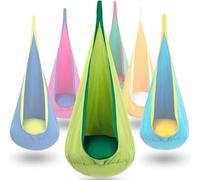 Hanging cave, pod swing seat with inflatable cushion, pod swing seat, load capacity up to 80 kg(Green 1)