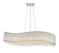 Hanging Ceiling Linear Pendant Light Chrome & K9 Crystal Stunning Feature Lamp Loops Multi One Size
