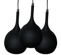 Hanging Ceiling Pendant Light 3x Matt Black & Copper Kitchen Lamp Built in LED