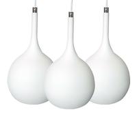 Hanging Ceiling Pendant Light 3x Matt White & Copper Kitchen Lamp Built in LED