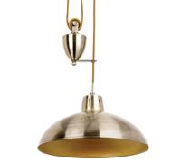 Hanging Ceiling Pendant Light ADJUSTABLE HEIGHT Industrial Brass Rise Fall Drop Loops Metallics One Size