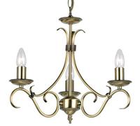 Hanging Ceiling Pendant Light ANTIQUE BRASS 3x Shade Vintage Lamp Bulb Holder