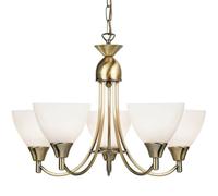 Hanging Ceiling Pendant Light ANTIQUE BRASS 5x Shade Lamp Bulb Holder Fitting