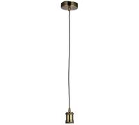 Hanging Ceiling Pendant Light ANTIQUE BRASS Metal Lamp Shade Bulb Holder & Rose Loops Metallics One Size