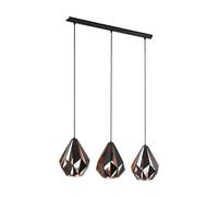 Hanging Ceiling Pendant Light Black Copper Geometric 3x 60W E27 Kitchen Island