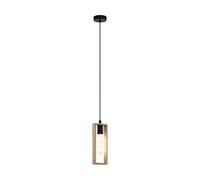 Hanging Ceiling Pendant Light Black & Wood Frame 1 x 60W E27 Hallway Feature Loops Black One Size
