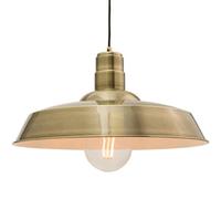 Hanging Ceiling Pendant Light Gloss Brass Industrial Dish Lamp Bulb Holder Kit