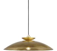 Hanging Ceiling Pendant Light - Hammered Brass & Brass Plate - 10W LED E27