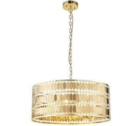 Hanging Ceiling Pendant Light Hex Gold Plate Shade 5 Bulb Modern Dimming Feature