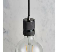 Hanging Ceiling Pendant Light & Rose Kit Black Chrome Industrial Adjustable Lamp