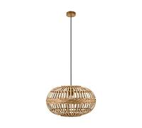 Hanging Ceiling Pendant Light - Round Wicker Shade - 1x 60W E27 Hallway Feature - Adjustable Height Drop Interior Modern Trendy Living Room