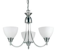 Hanging Ceiling Pendant Light SATIN CHROME 3x Shade Lamp Bulb Holder Fitting