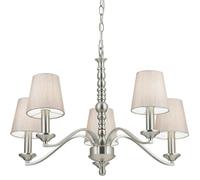 Hanging Ceiling Pendant Light SATIN NICKEL 5x Shade Lamp Bulb Holder Fitting