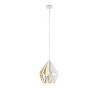 Loops Hanging Ceiling Pendant Light White & Honey Geometric 1x 60W E27 Feature Lamp Loops White