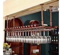 Hanging Ceiling Shelf Wall Mounted Wine Glass Rack Floating Wine Holder Display Storage Shelf for Home Restaurant Bars 150cm