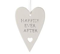 Hanging Ceramic Heart Plaque - happily ever after