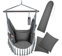 Hanging Chair Anthracite 170x100x150cm Boho Style with Cushions